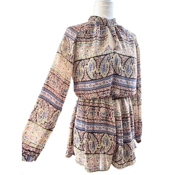 Forever 21 women’s long sleeve bohemian paisley romper size small - Picture 3 of 9